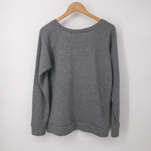 LOFT : Gray Sequin Polka Dot Sweatshirt Medium - Picture 3 of 7